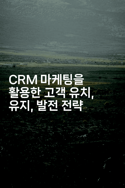 CRM 마케팅을 활용한 고객 유치, 유지, 발전 전략2-마켓찡