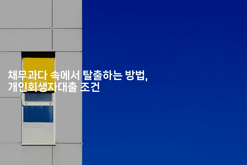 채무과다 속에서 탈출하는 방법, 개인회생자대출 조건-마켓찡